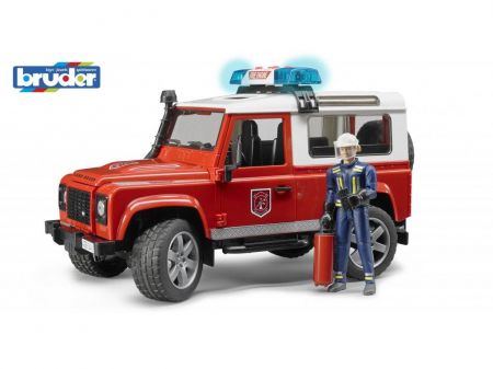 Bruder Hasičské auto Land Rover s figurkou