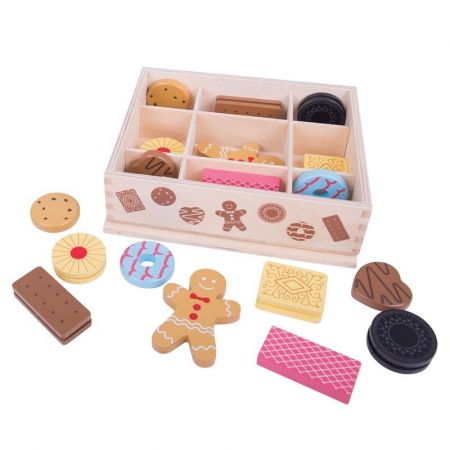 Bigjigs Toys Box s dřevěnými sušenkami