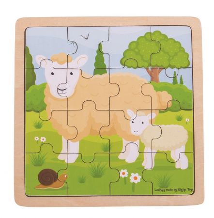 Bigjigs Toys puzzle - Ovečka s jehňátkem