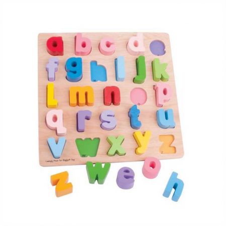 Bigjigs Toys Bigjigs Baby Dřevěné puzzle Abeceda malá písmena