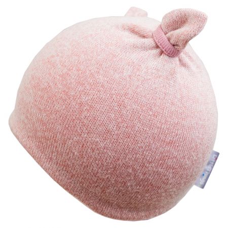 růžová svetrovinová čepička  - 3-6kg