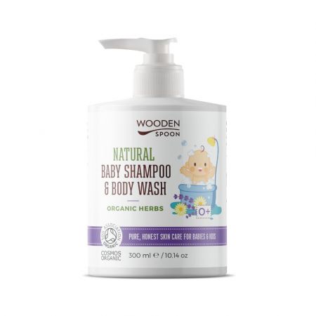 Dětský sprchový gel a šampon na vlasy 2v1 s bylinkami WoodenSpoon 300 ml