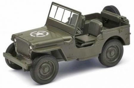 _Ostatní 1_ Auto vojenské kovové Jeep Willys MB 11cm zpětný chod