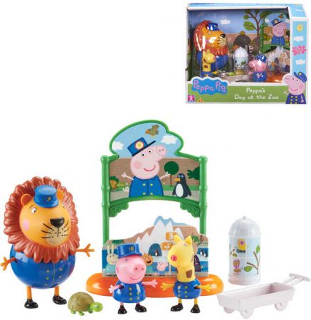 Prasátko Peppa Pig ZOO sada 3 figurky s doplňky plast v krabici