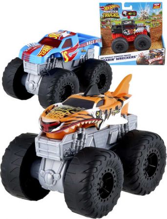 MATTEL HOT WHEELS Monster Truck svítící a rámusící vrak na baterie Světlo Zvuk