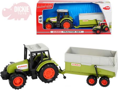 DICKIE Traktor Class 36cm set s přívěsem volný chod plast