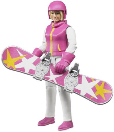 BRUDER 60420 Figurka snowbordistka kloubová set s prknem