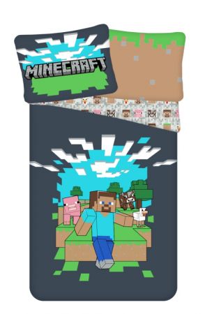 Jerry Fabrics, Povlečení bavlna Minecraft Adventure 140x200, 70x90 cm