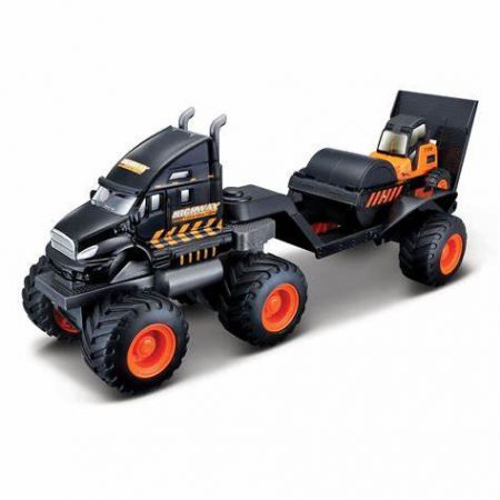 Maisto Builder Zone Quarry Haulers with Digger, Grey 1:32