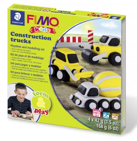 FIMO sada kids Form & Play Stavební auta, 4 x 42g