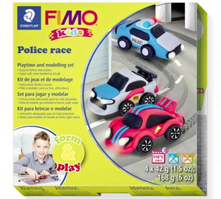 FIMO sada kids Form & Play Policejní auta, 4 x 42g