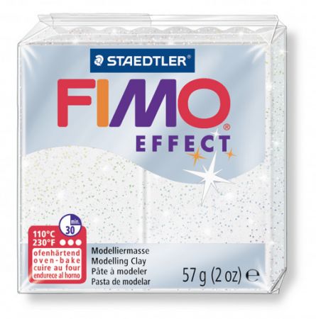 Staedtler FIMO efekt bílá se třpytkami 57g