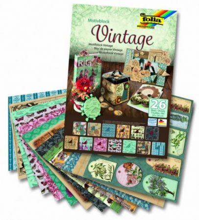 Folia Blok s motivy Vintage, 26 listů