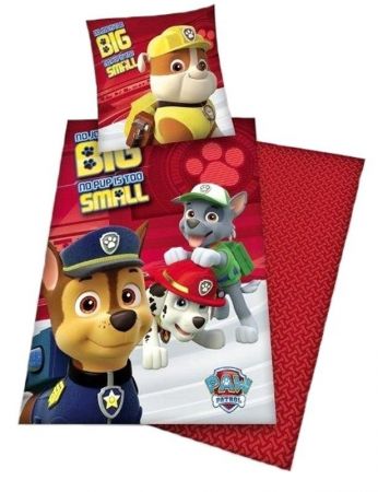 Spin Master, bavlněné povlečení Paw Patrol Red, 140 x 200, 90 x 70 cm