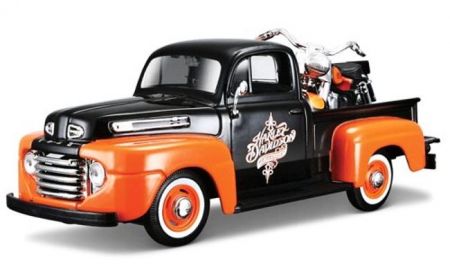 Maisto Harley Davidson Ford F-1 Pickup FLH Duo Glide 1:24