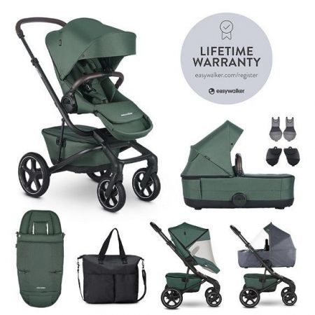 Easywalker Set XXL kočárek kombinovaný Jimmey s příslušenstvím-Pine Green