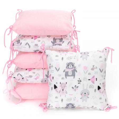 T-TOMI Polštářkový mantinel VELVET Pink bears