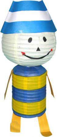 Lampion krčený harmonika panáček 30x68cm na žárovku papírový DS30208768