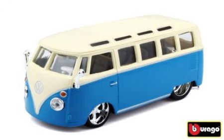 Bburago 1:32 Plus Volkswagen Van Samba Blue/White - II.jakost