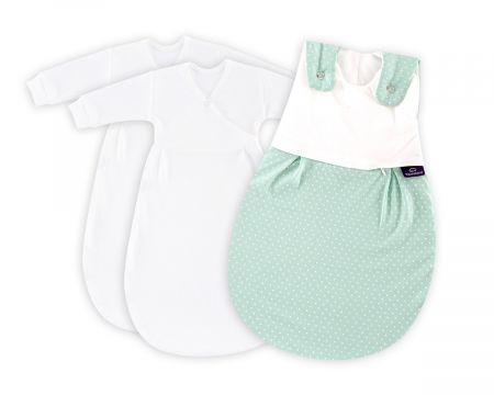Spací pytel Träumeland Liebmich 3dilný set Pünktchen mint 56/62