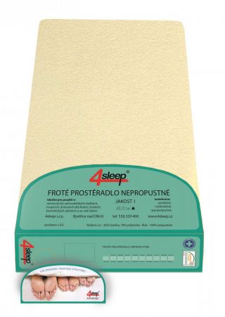 Nepropustné prostěradlo 4 sleep froté žluté 60 x 120 cm