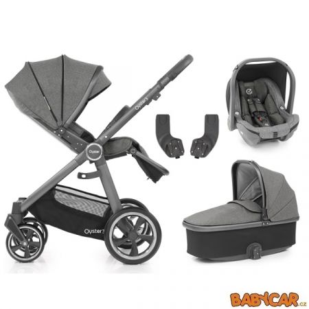 BABYSTYLE kombinovaný kočárek OYSTER 3 4v1 Mercury/City Grey