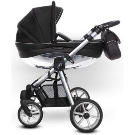 Kočárek Baby Active Mommy Glossy trojkombinace s autosedačkou Black/Silver