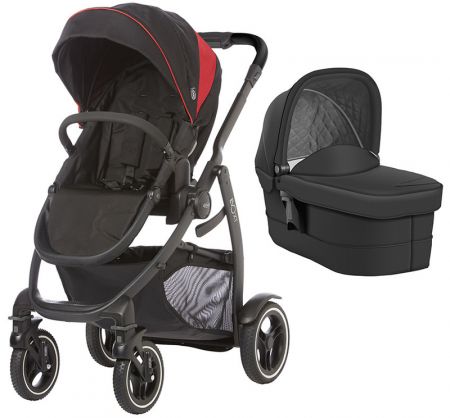 Graco kombinovaný kočárek Evo XT, black red