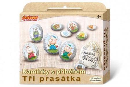 SMT Creatoys Kameny s příběhem se samolepkami Tři prasátka kreativní sada v krabičce 19x16x4cm