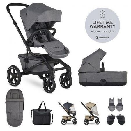 Easywalker Set XXL kočárek kombinovaný Jimmey s příslušenstvím-Iris Grey