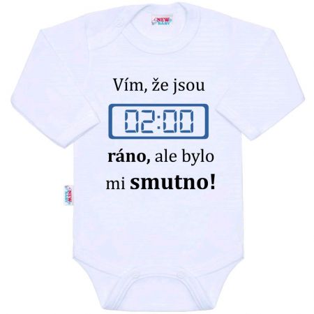 NEW BABY Body s potiskem New Baby 02:00 ráno