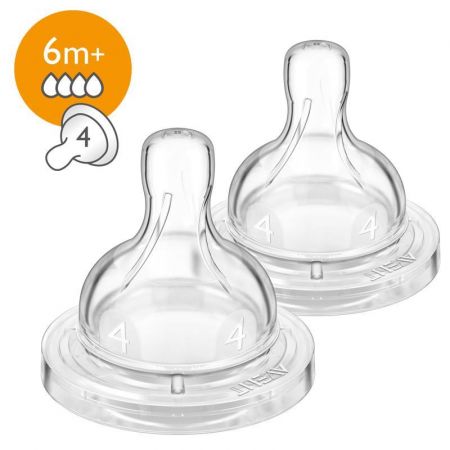 Philips AVENT Dudlík Anti-colic/Classic+ 4 rychlý průtok 6m+, 2 ks