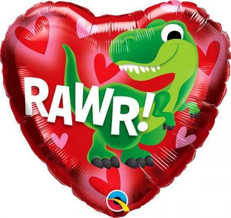 Qualatex Srdce - Dino rawr 18