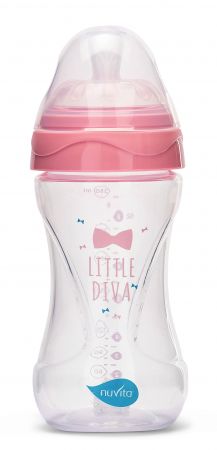 NUVITA Lahvička 250ml, Transparent pink Varianta: Transparent pink