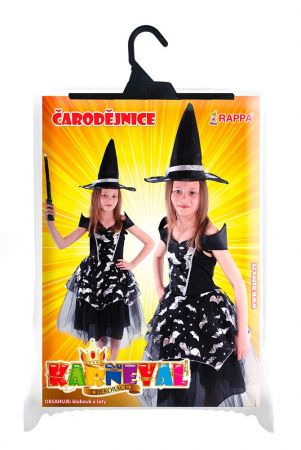 RAPPA | Dětský kostým čarodějnice netopýrka/Halloween (M) DS45696674