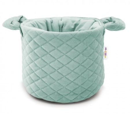 Baby Nellys  Koš na hračky Velvet prošívaný Baby Nellis Tm. mátová