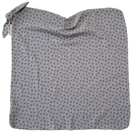 letní deka Pinkie Muslin Grey Heart 4233