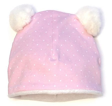 čepice Light Pink Bobble 3845