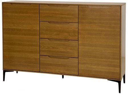 Smontovaná buková komoda na kovových nožkách Modern KD422 šířka 150 cm