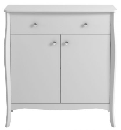 Komoda extra white s kovovými úchyty Baroque 027 šířka 102 cm