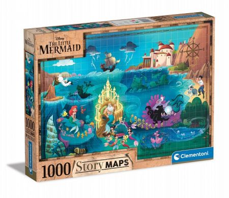 Puzzle 1000 dílků Disney Mapa - Malá mořská víla DS99578411