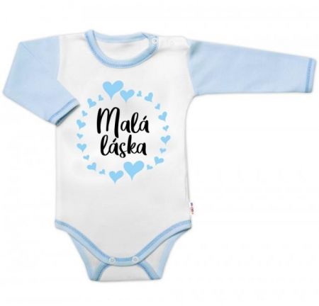 Body dl. rukáv s vtip. textem Baby Nellys, Malá láska, vel. 80, kluk, 80 (9-12m)