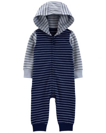 CARTERS CARTER'S Overal bez nožiček s kapucí Navy Bear chlapec NB