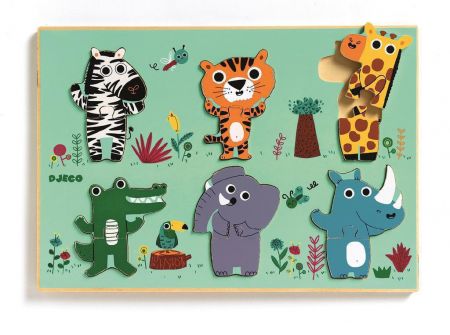 DJECO Dřevěné puzzle Zvířátka ze ZOO