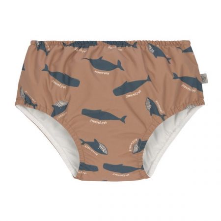 LÄSSIG plavky SWIM DIAPER BOYS Whale Caramel 19-24m