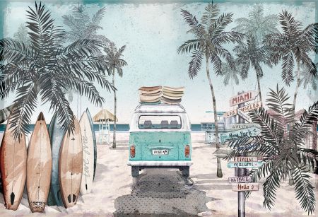 Malumi Dětská tapeta Summer Vibes Turquoise