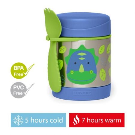 SKIPHOP SKIP HOP Zoo Termoska na jídlo se lžičko/vidličkou Dino 325 ml, 12 m+