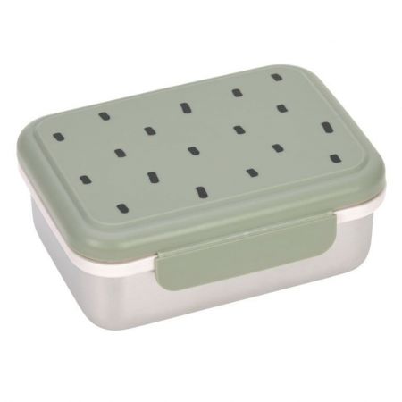 Lässig Lunchbox Stainless Steel Happy Prints svačinový box-Light Olive