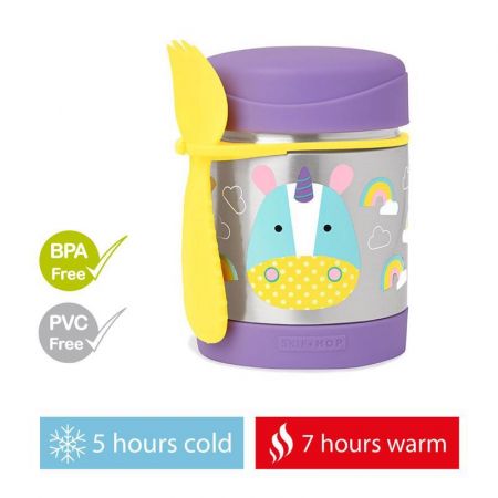 SKIPHOP SKIP HOP Zoo Termoska na jídlo se lžičko/vidličkou Jednorožec 325 ml, 12 m+