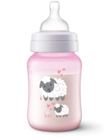 Philips AVENT Lahev Anti-colic 260 ml, růžová s ovečkou